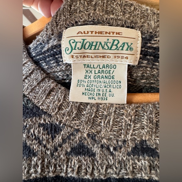 St. John’s Bay Cotton Blend Grandpa Core Knit Sweater XXL - Picture 4 of 4